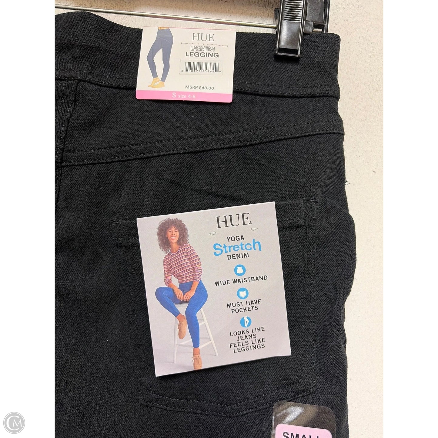 Pants Leggings By Hue In Black Denim, Size: 4