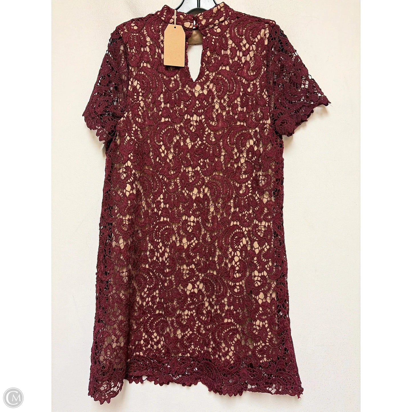 Dress Casual Short By Blu Pepper In Maroon, Size: L