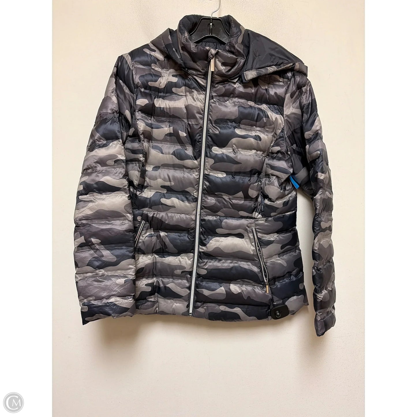 Jacket Puffer & Quilted By Time And Tru In Camouflage Print, Size: L