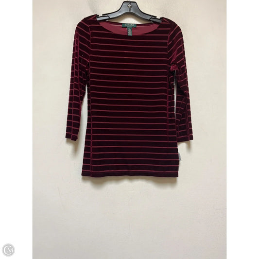 Top Long Sleeve By Lauren By Ralph Lauren In Striped Pattern, Size: Mp