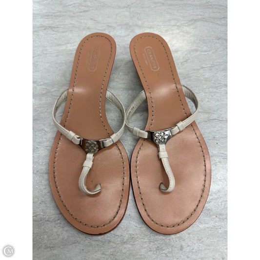 Sandals Designer By Coach In Cream, Size: 7.5