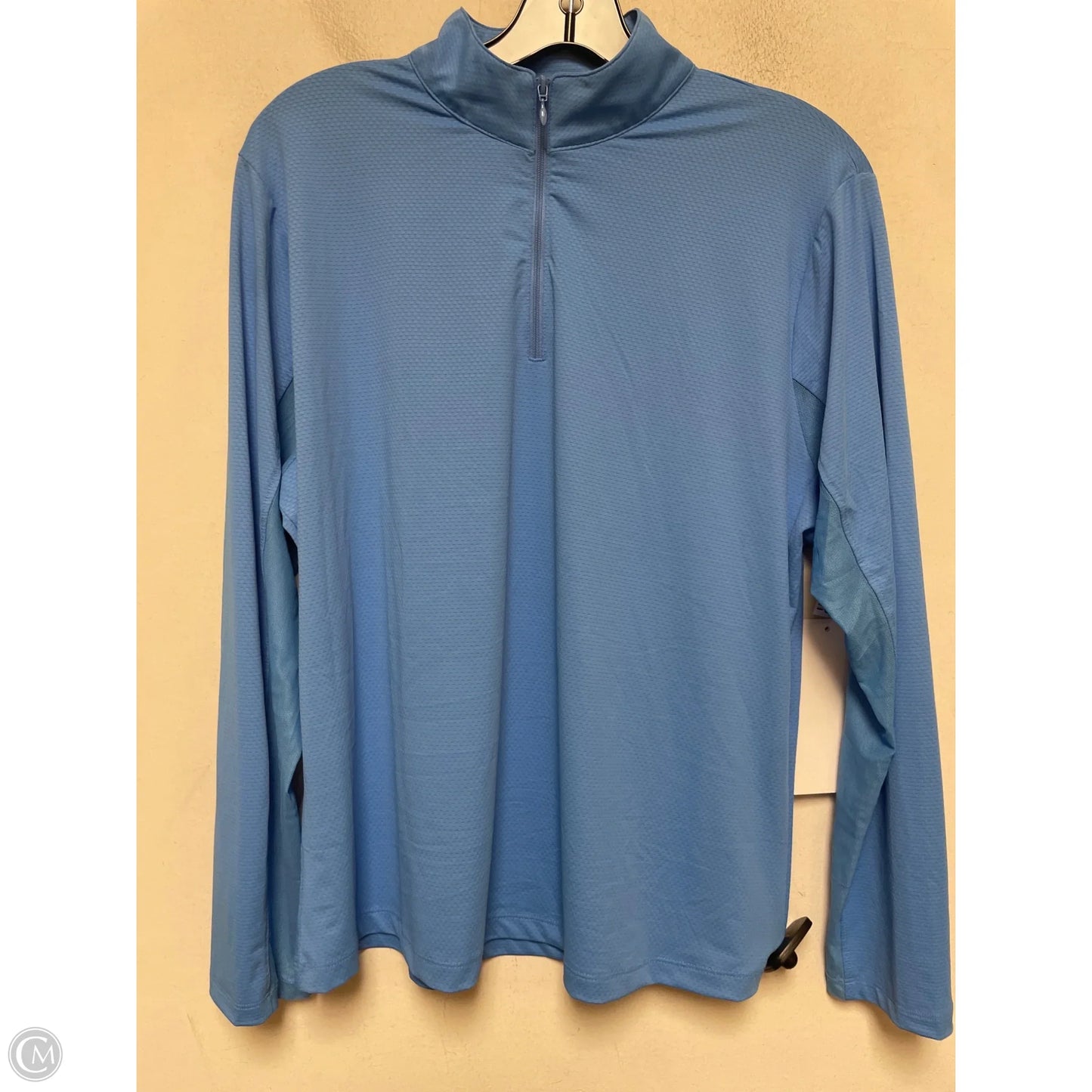 Athletic Top Long Sleeve Collar By Gottex In Blue, Size: Xl