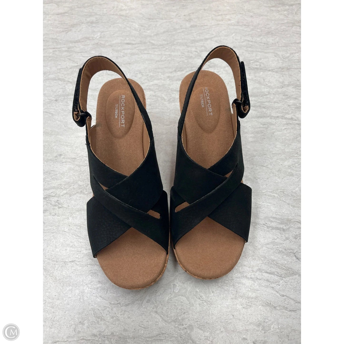 Sandals Heels Wedge By Rockport In Black, Size: 6.5