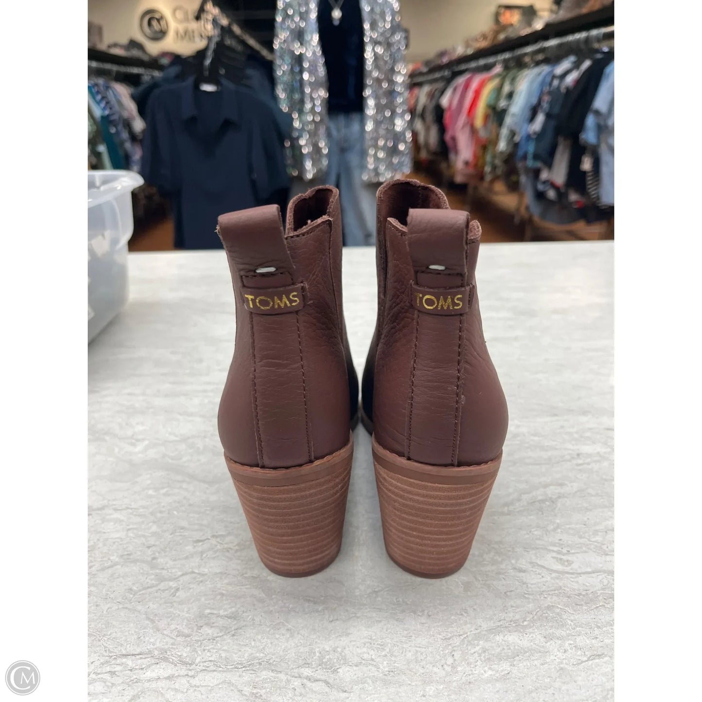 Boots Ankle Heels By Toms In Brown, Size: 5.5