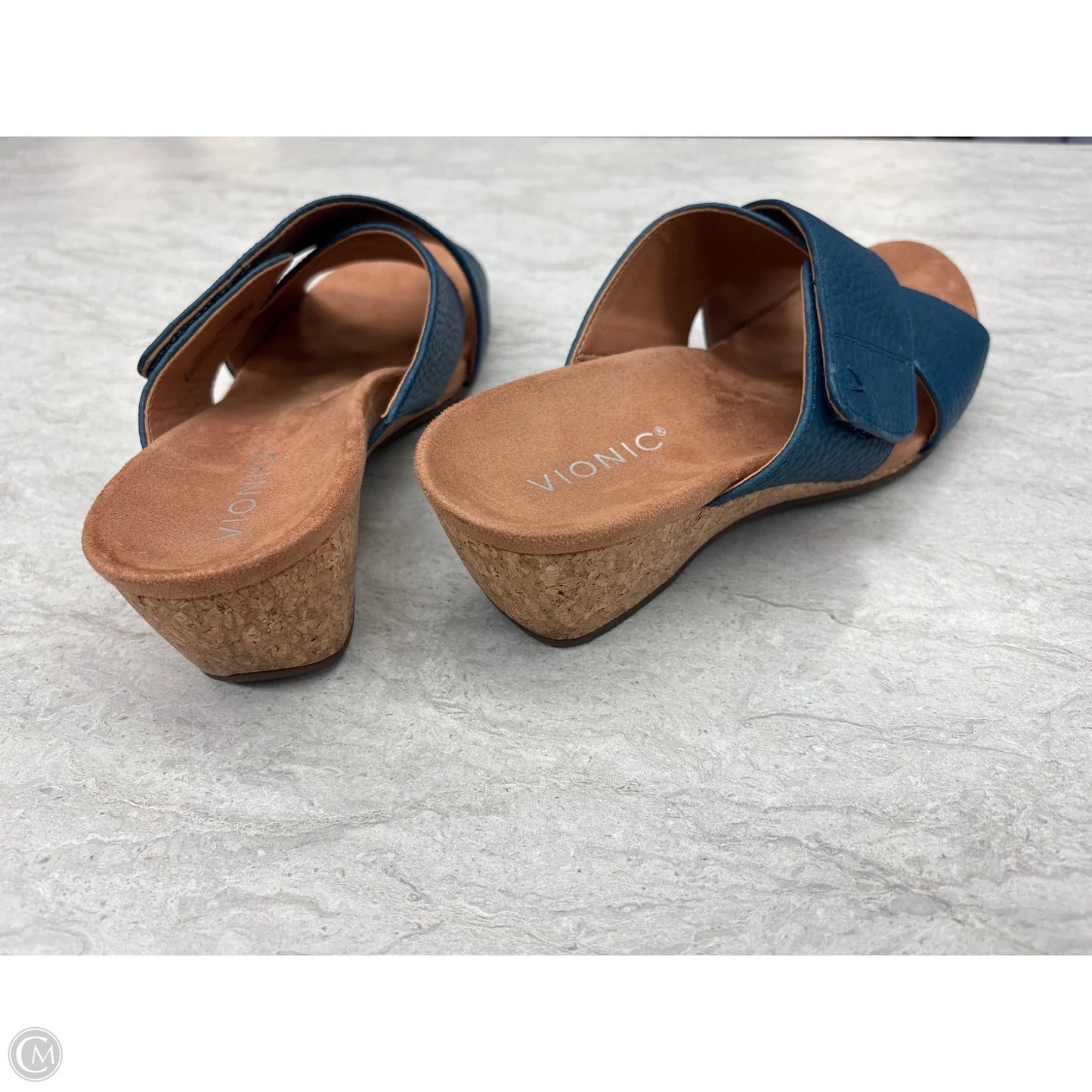 Sandals Heels Wedge By Vionic In Blue, Size: 9.5