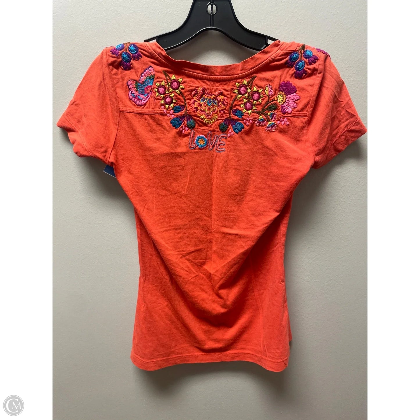 Top Short Sleeve By Johnny Was In Orange, Size: Xs