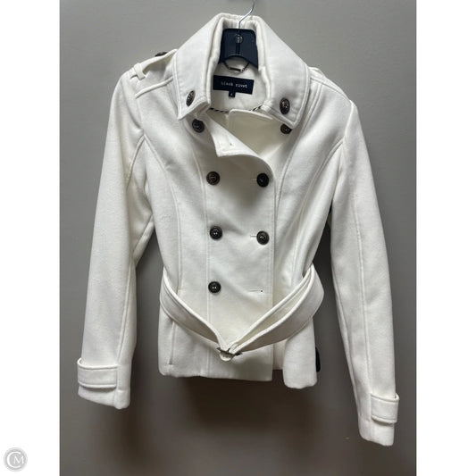 Coat Peacoat By Black Rivet In White, Size: S