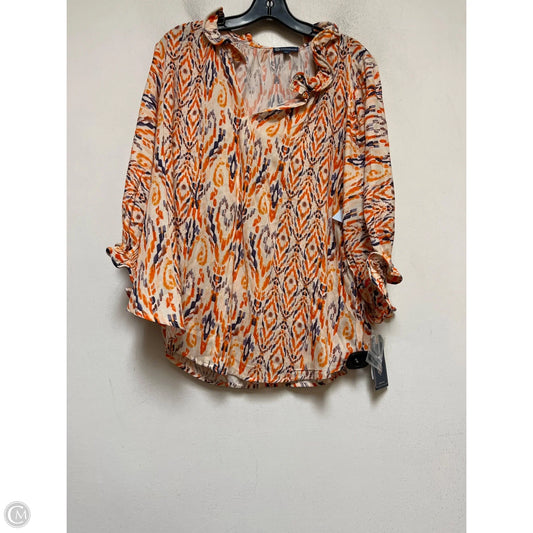 Top Short Sleeve By Democracy In Blue & Orange, Size: 1x