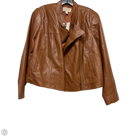 Jacket Moto By Michael By Michael Kors In Tan, Size: 1x
