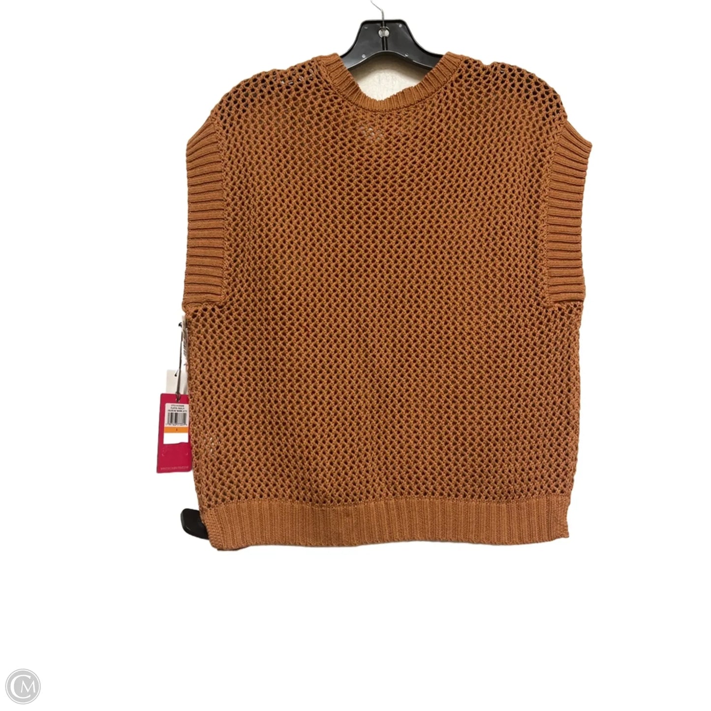 Top Short Sleeve By Vince Camuto In Tan, Size: S