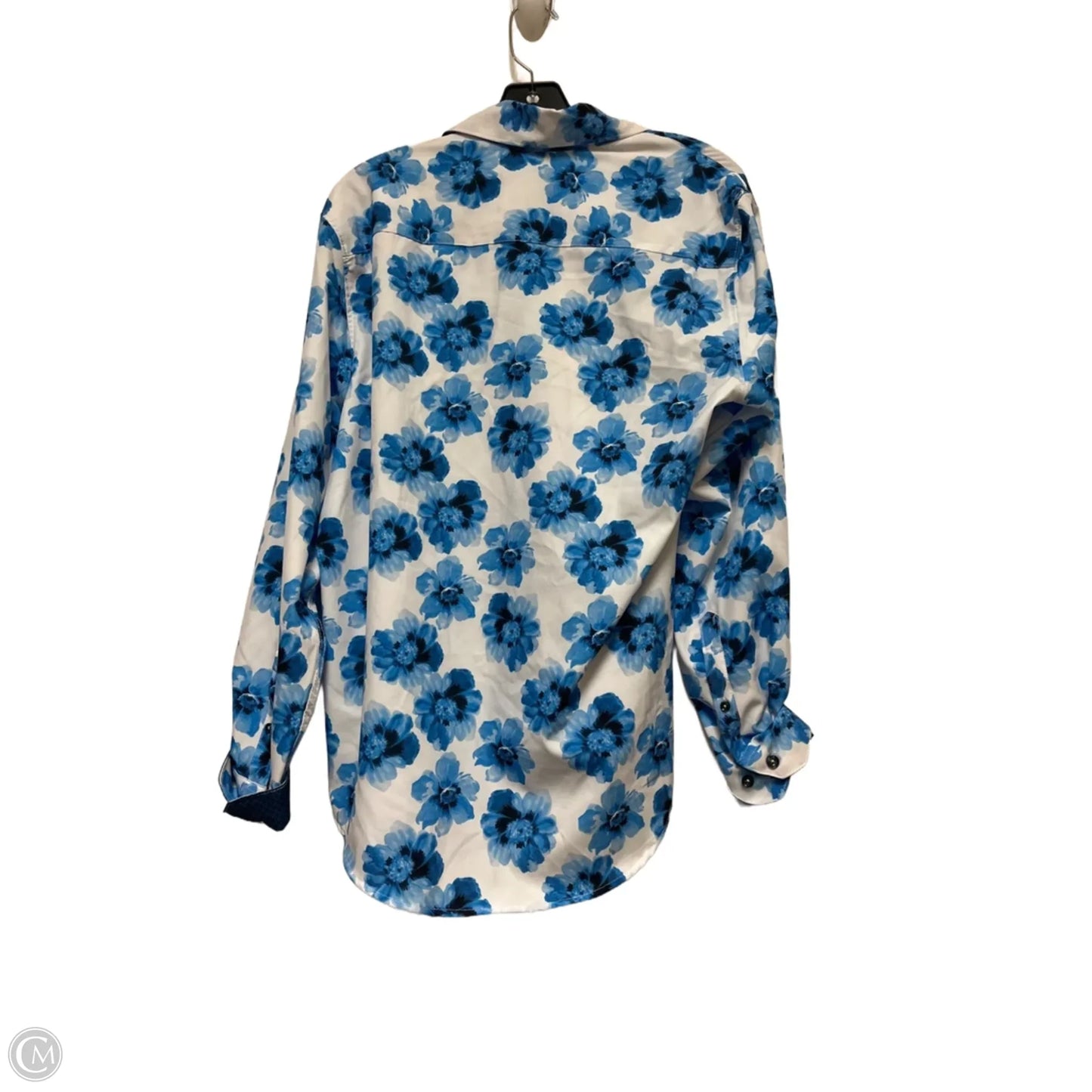 Top Long Sleeve By Clothes Mentor In Blue & White, Size: S
