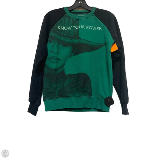 Sweatshirt Collar By Clothes Mentor In Black & Green, Size: Xs