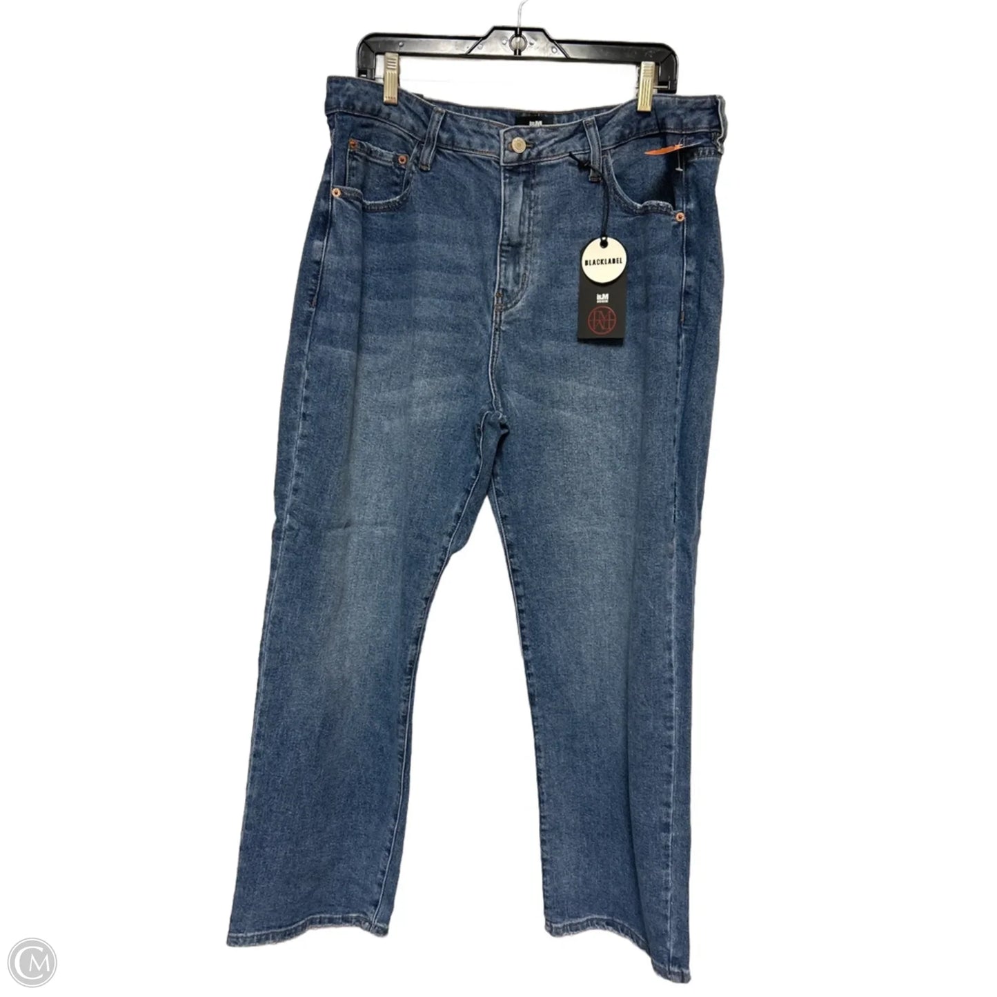 Jeans Straight By Black Label In Blue Denim, Size: 18