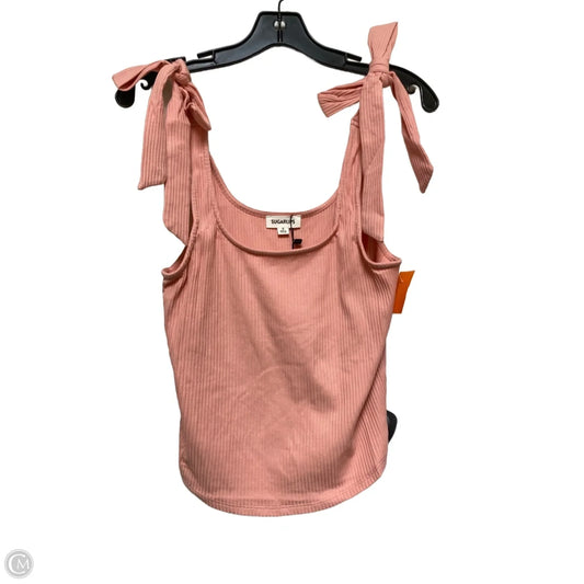 Top Sleeveless By Sugar Lips In Pink, Size: S