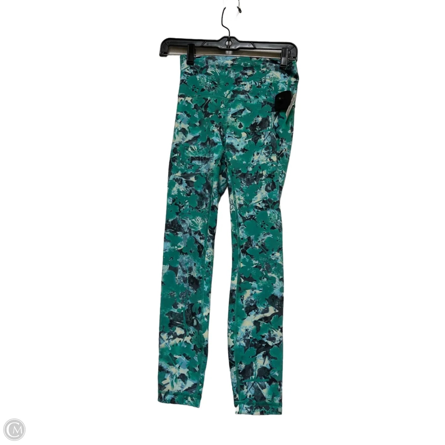 Athletic Leggings By Lululemon In Green & Grey, Size: 4