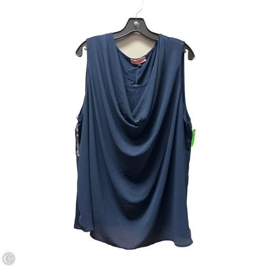 Top Sleeveless By Clothes Mentor In Navy, Size: 3x