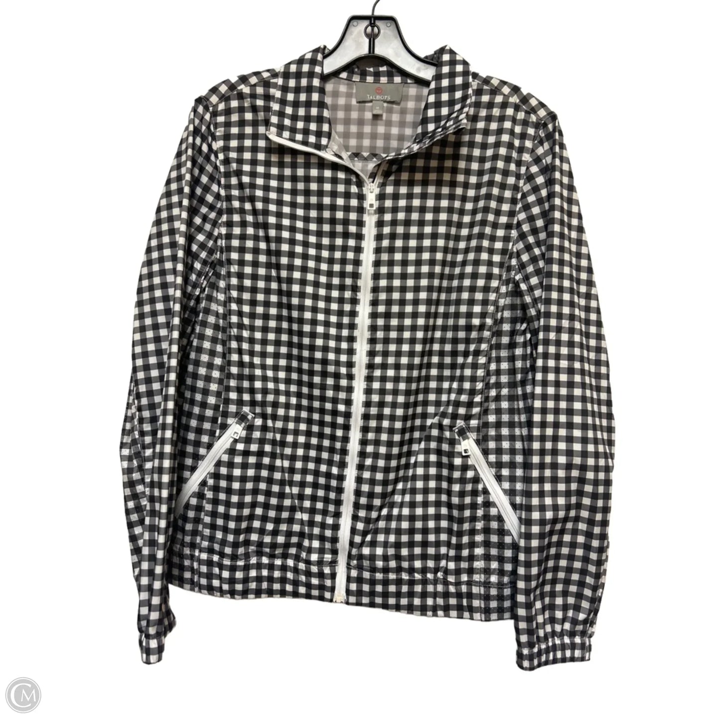 Jacket Windbreaker By Talbots In Plaid Pattern, Size: M