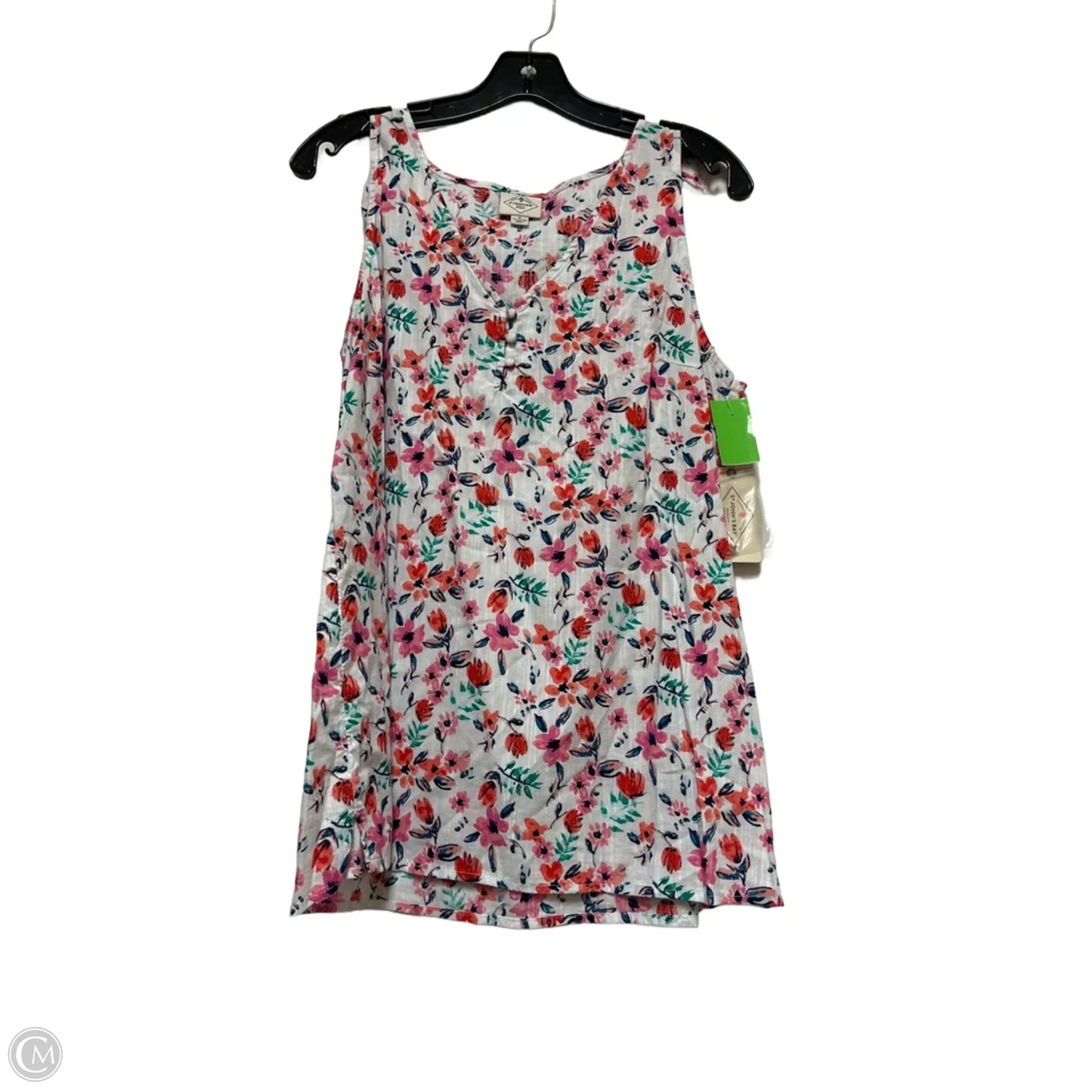 Top Sleeveless By St Johns Bay In Floral Print, Size: M