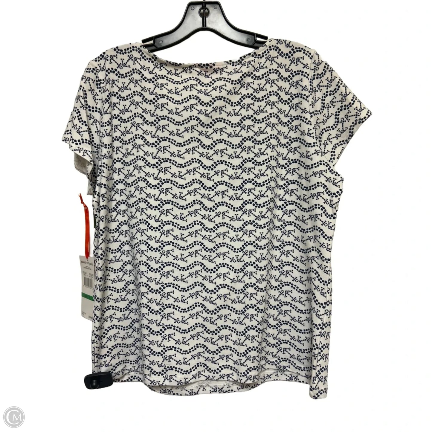 Top Short Sleeve Basic By Hearts Of Palm In Blue & White, Size: L