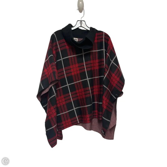 Poncho By Anne Klein In Black & Red, Size: M