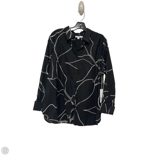 Top Long Sleeve By Chicos In Black & White, Size: Xl