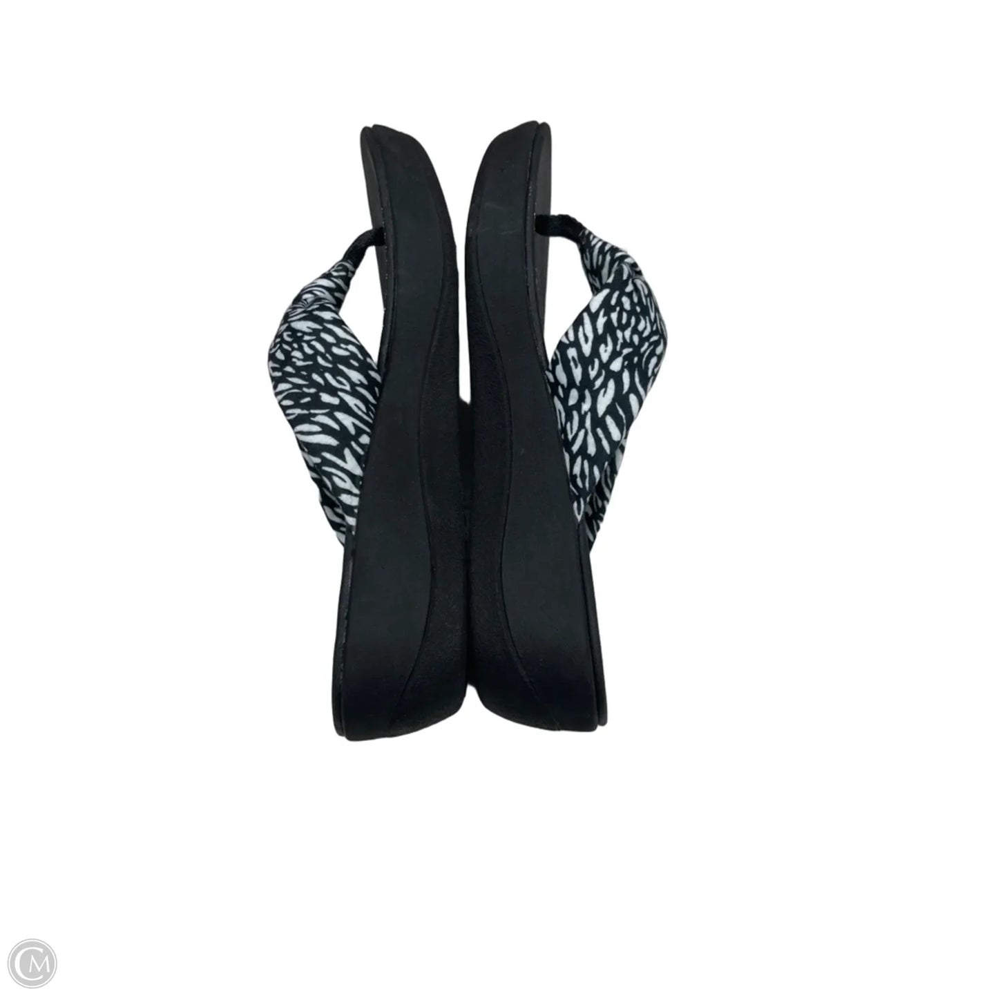 Sandals Flats By Clarks In Black & White, Size: 7