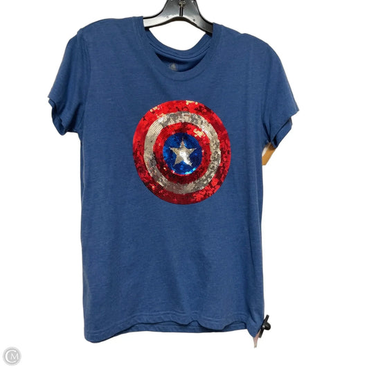 Top Short Sleeve Basic By Disney Store In Blue & Red & White, Size: M