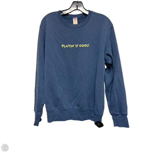 Sweatshirt Crewneck By Uniqlo In Blue & Green, Size: M