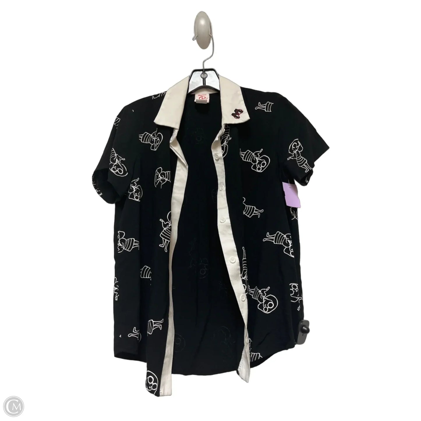 Top Short Sleeve By Disney In Black & White, Size: S