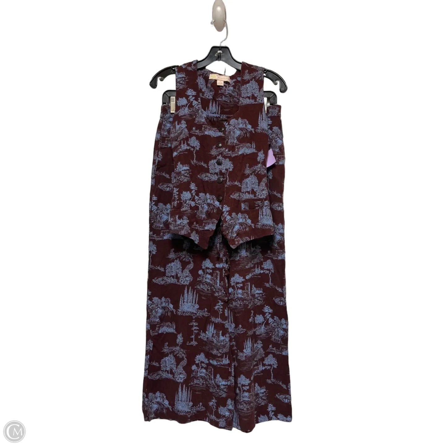 Pants Set 2pc By Clothes Mentor In Blue & Brown, Size: 8