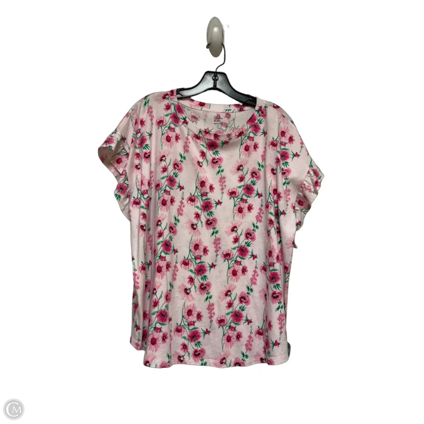 Top Short Sleeve Basic By Crown And Ivy In Floral Print, Size: Xl