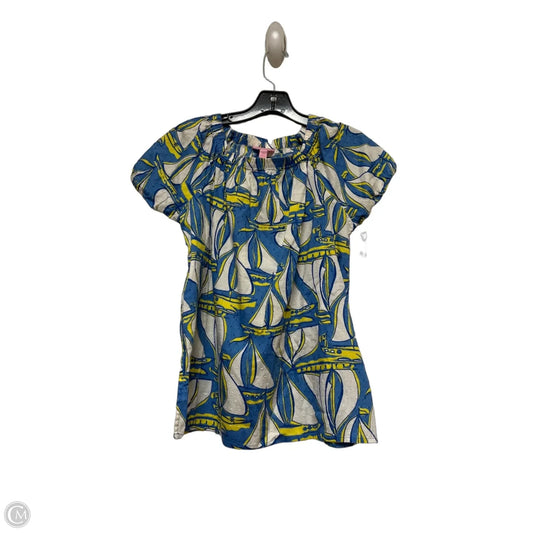 Top Short Sleeve Designer By Lilly Pulitzer In Nautical Print, Size: Xs