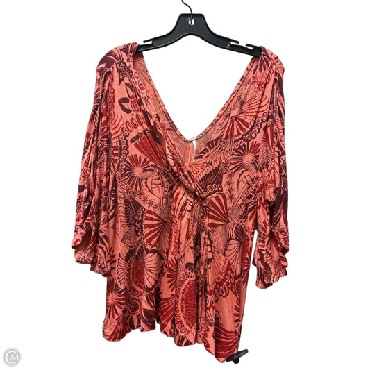 Top Short Sleeve By Free People In Orange & Red, Size: S