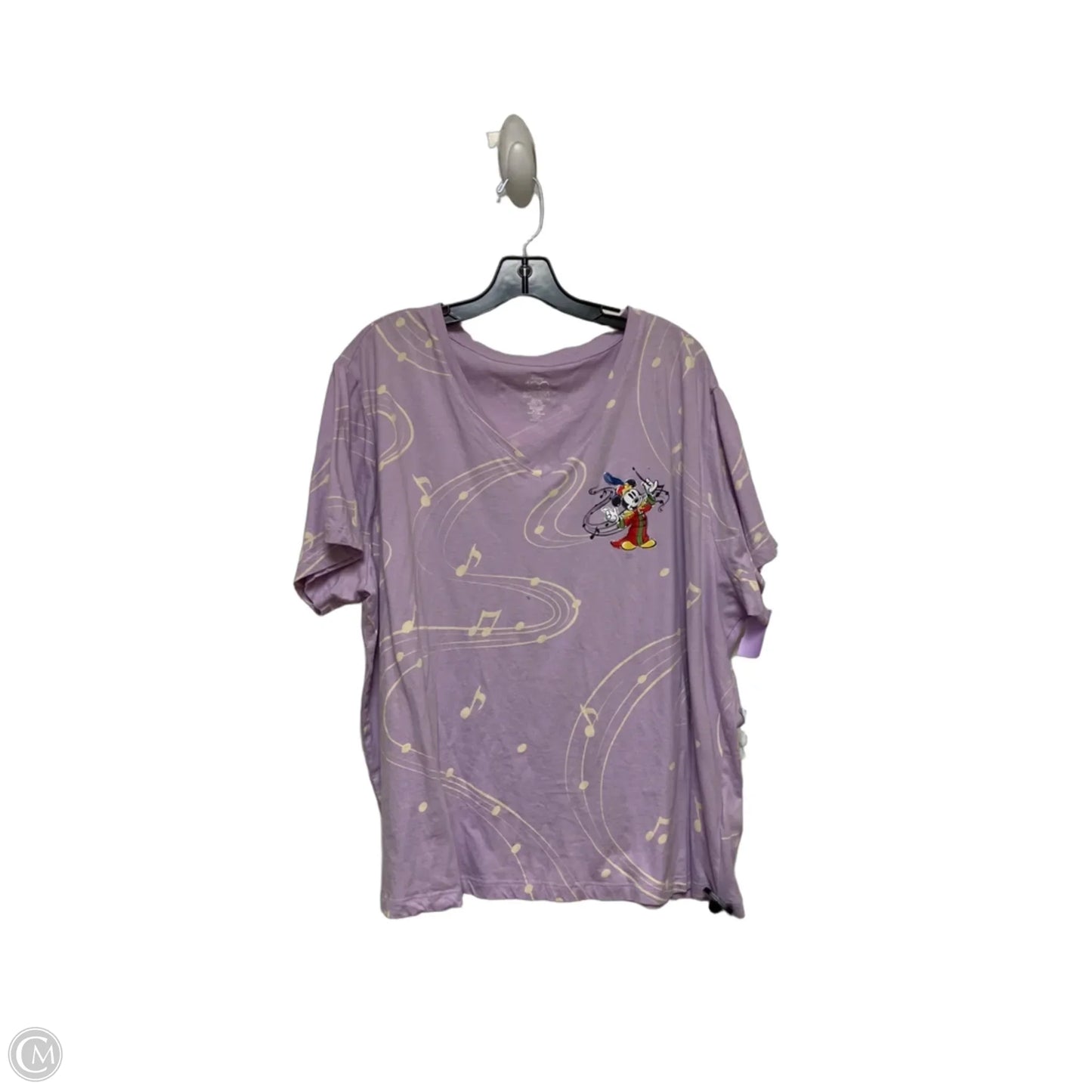 Top Short Sleeve Basic By Disney Store In Cream & Purple, Size: 2x