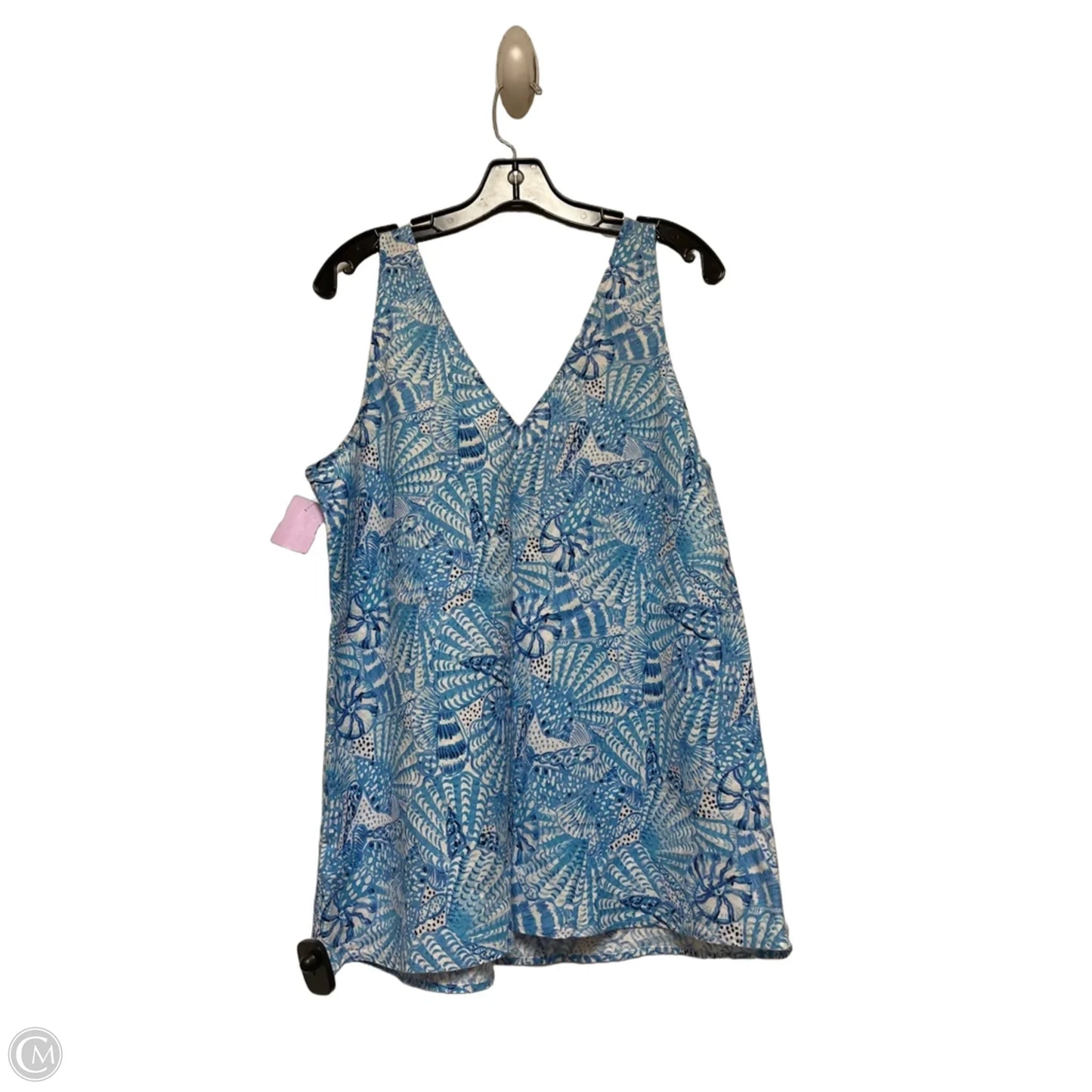 Top Sleeveless Designer By Lilly Pulitzer In Blue & White, Size: L