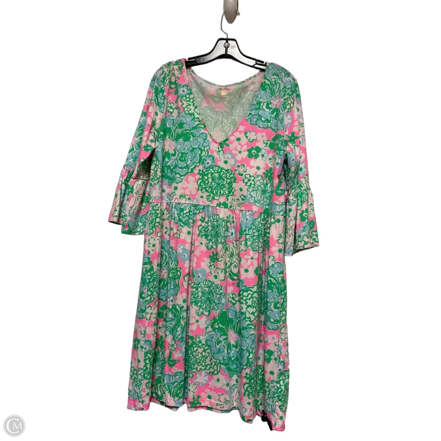 Dress Designer By Lilly Pulitzer In Green & Pink, Size: Xl