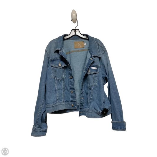 Jacket Denim By Calvin Klein In Blue Denim, Size: Xxl