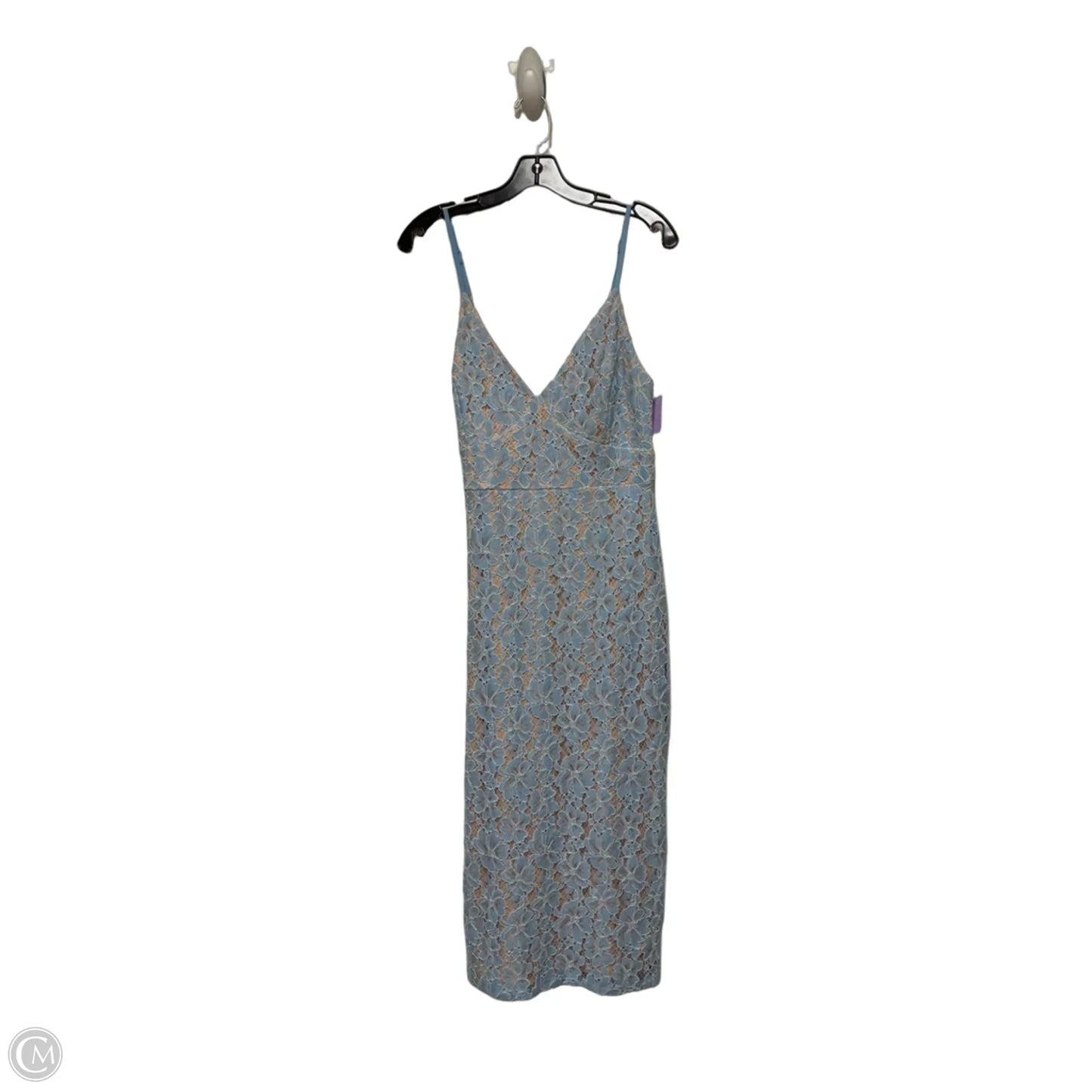 Dress Casual Short By Clothes Mentor In Blue & Cream, Size: M