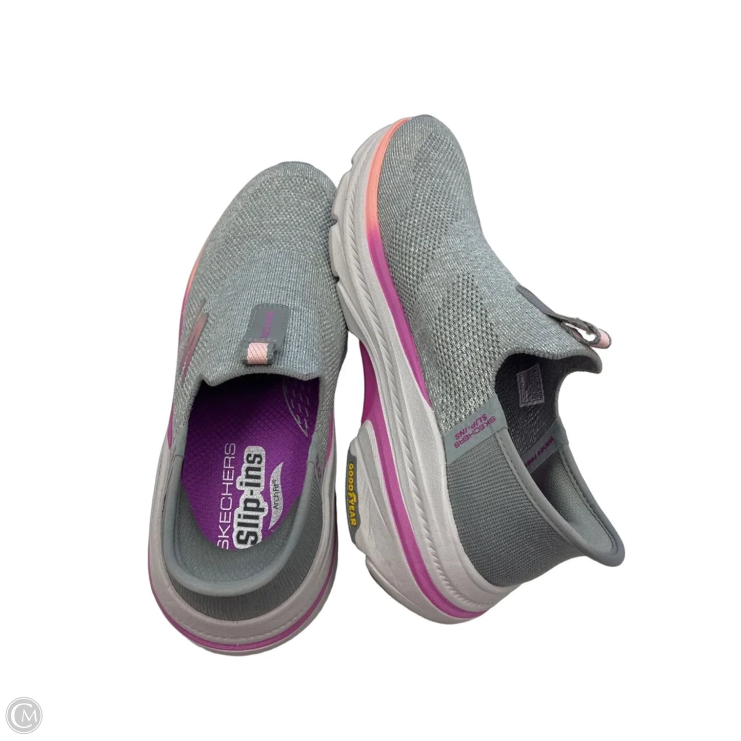Shoes Sneakers By Skechers In Grey & Purple, Size: 8