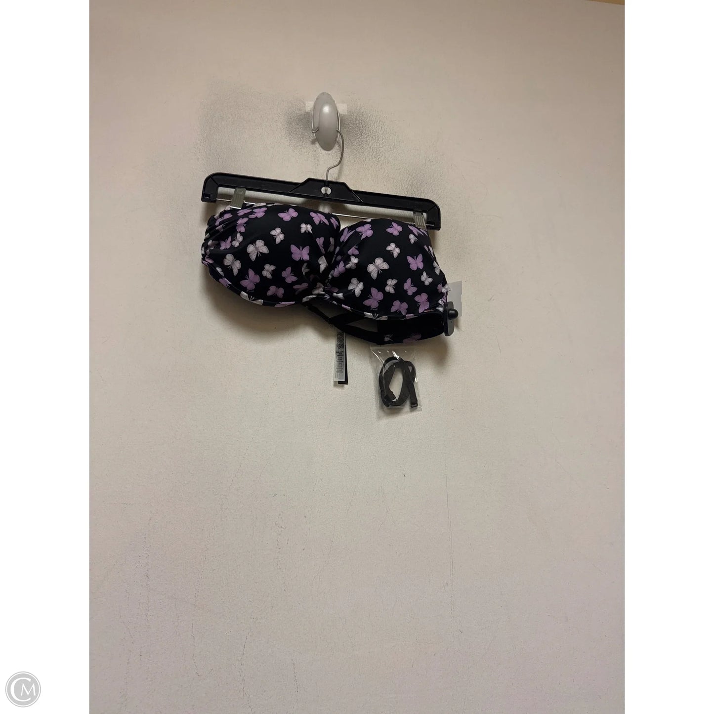 Swimsuit 2pc By Pink In Black & Purple, Size: Xxl