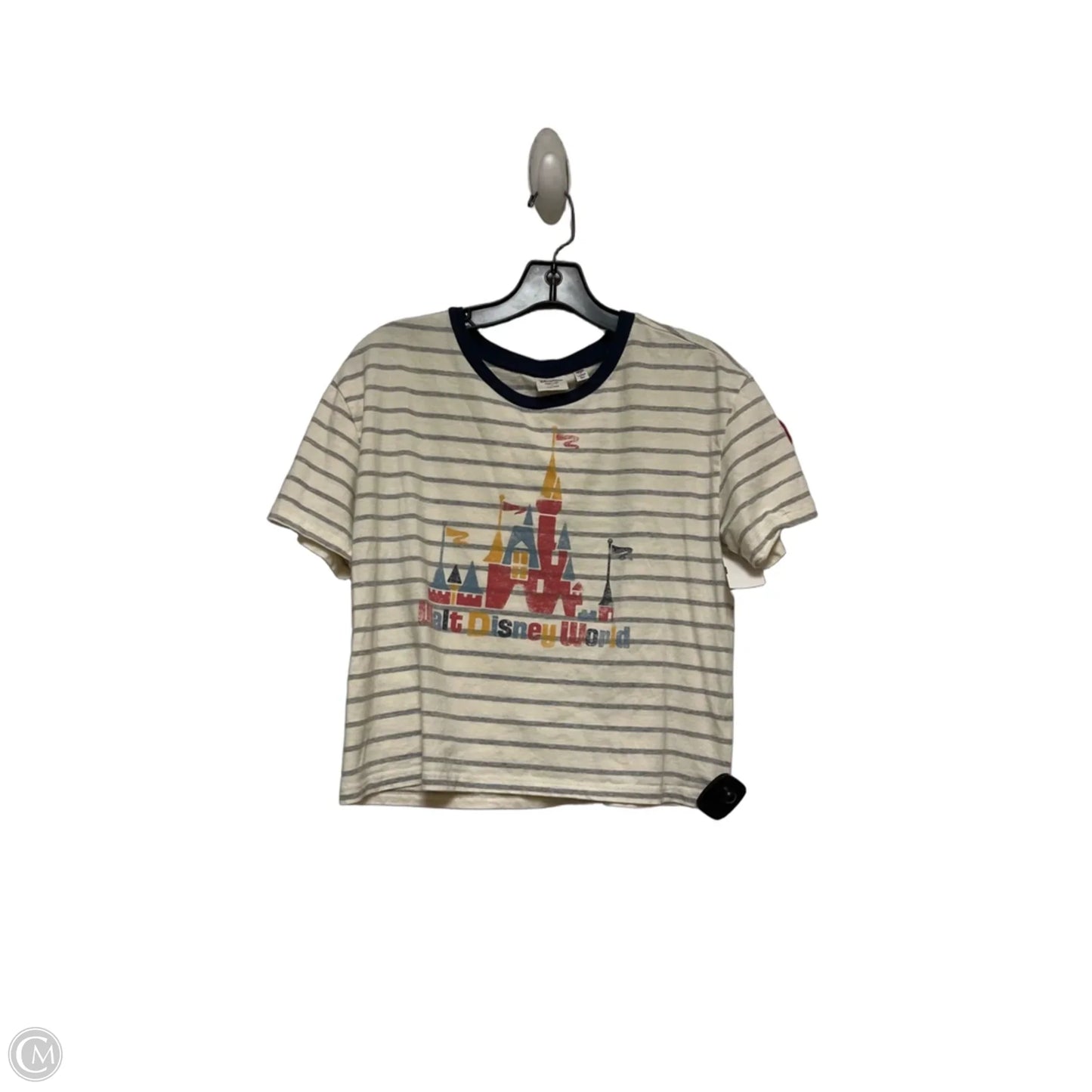 Top Short Sleeve By Disney Store In Striped Pattern, Size: L
