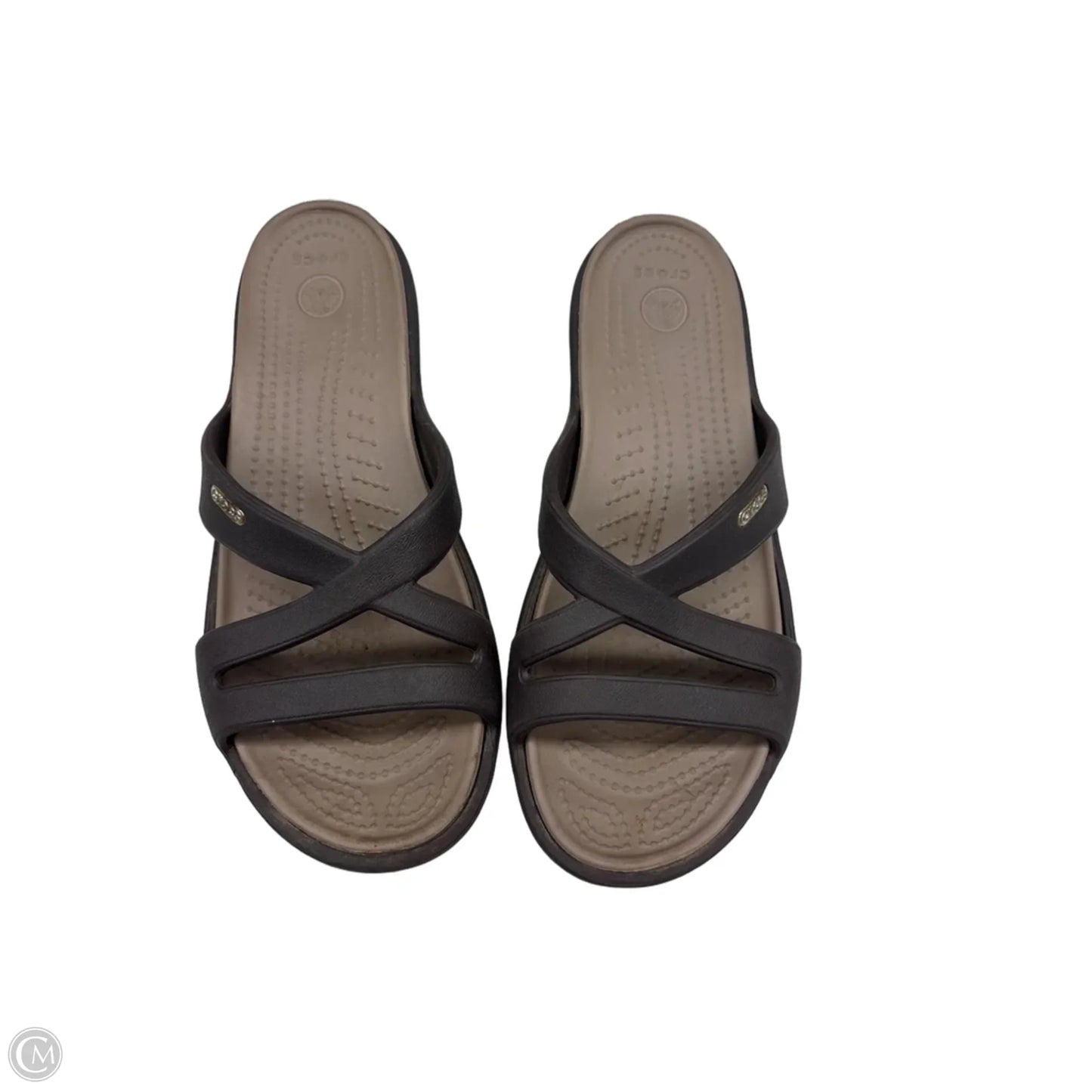 Sandals Flats By Crocs In Brown, Size: 8