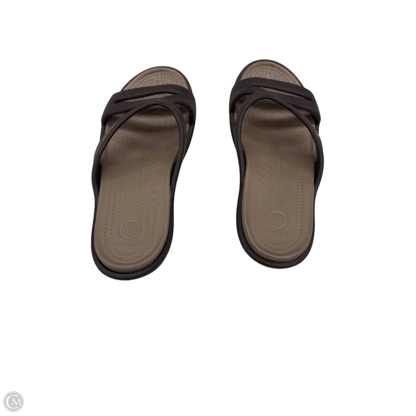 Sandals Flats By Crocs In Brown, Size: 8