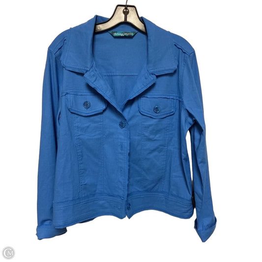 Jacket Shirt By Clothes Mentor In Blue, Size: M