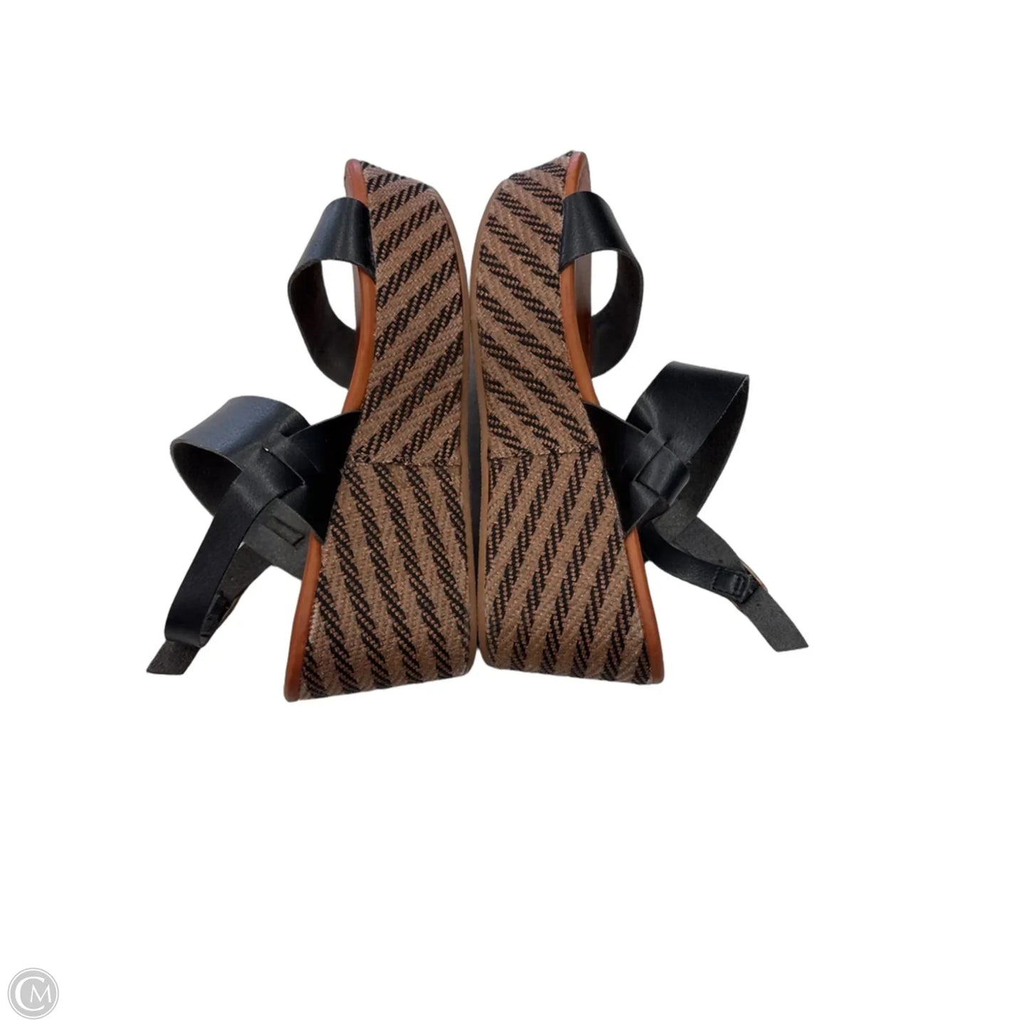 Sandals Heels Wedge By Jelly Pop In Black & Brown, Size: 8.5