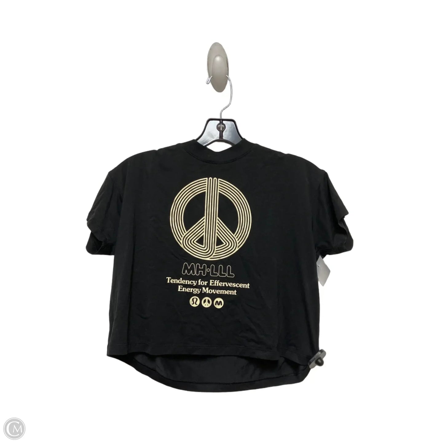 Athletic Top Short Sleeve By Lululemon In Black, Size: S