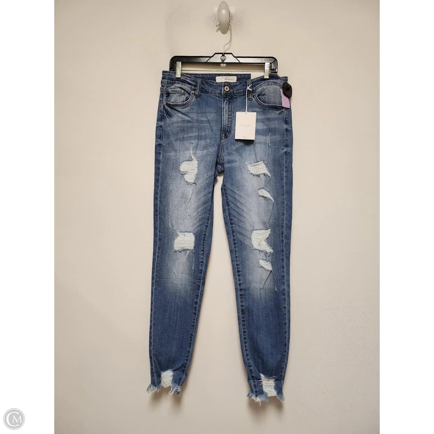 Jeans Skinny By Kancan In Blue Denim, Size: 16