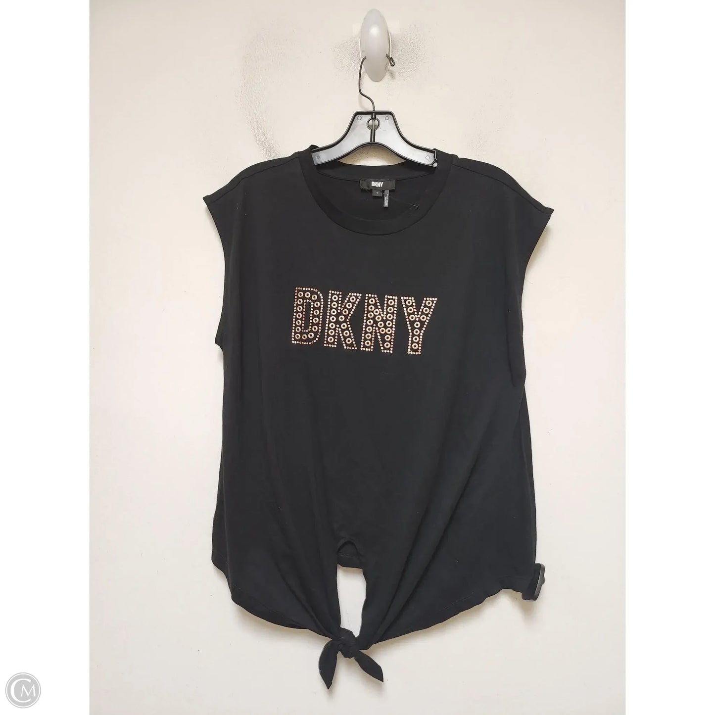 Top Short Sleeve By Dkny In Black, Size: S
