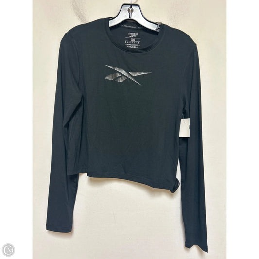 Athletic Top Long Sleeve Crewneck By Reebok In Black, Size: Xs