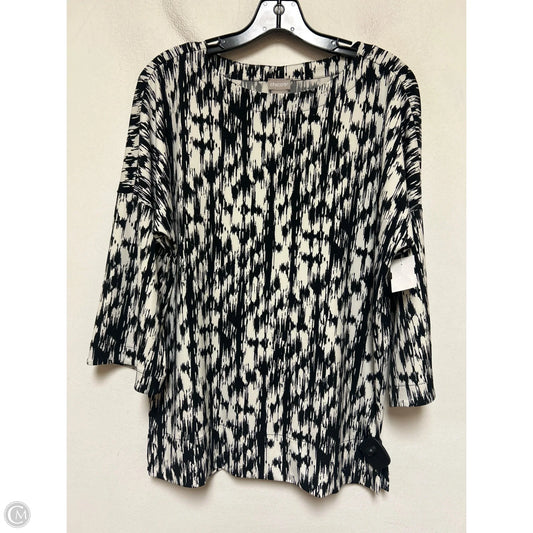 Top Long Sleeve By Chicos In Black & White, Size: Xs